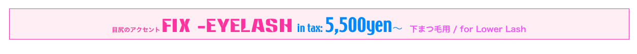 目尻のアクセント FIX -EyeLash  in tax: 5,500yen〜   下まつ毛用 / for Lower Lash
